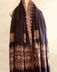 Navy Mandala Design Pashmina Shawl