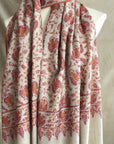 Beige Floral Design Embroidery Pashmina Shawl