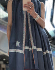 Prussian Blue Hashidar Embroidery Pashmina Shawl