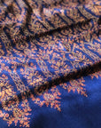 Royal Blue Sozni Jamawar Pashmina Shawl