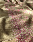 Taupe Jaal Embroidery Pashmina Shawl