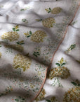 White Floral Design Embroidery Pashmina Shawl