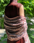 Baby Pink Buti Embroidery Pashmina Shawl