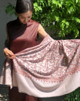 Baby Pink Buti Embroidery Pashmina Shawl