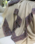 White Dhoor Embroidery Pashmina Shawl
