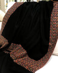 Black Silk Embroidery Pashmina Shawl with Dhoor Design