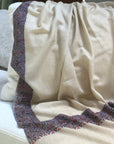 White Dhoor Embroidery Pashmina Shawl