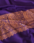 Purple Paisley Embroidery Pashmina Shawl