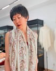 Elegant Silk Embroidery Pashmina Shawl with Intricate Embroidery Details