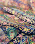 Kalamkari Hand Painted Pashmina Shawl with Paisley Floral Designs