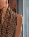 Vintage Gray Jali Embroidered Pashmina Shawl with Intricate Details