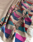 Natural Gray GI Certified Kani Pashmina Shawl with Almond Designs