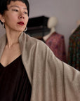 Vintage Natural Embroidery Pashmina Shawl with 100% Hand spun Yarns