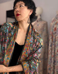 90s Vintage Black Kani Pashmina Shawl: Handwoven Batam Design, Ladak Pashmina, 135x270cm