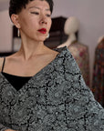 Elegant Black Sozni Pashmina Shawl with Timeless Paisley Designs