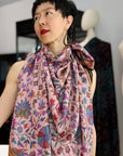 2.5 Yard Pink GI Certified Kani Pashmina Shawl with Intricate Rose Design