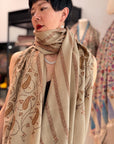 Kalki Jaal Silk Embroidered Pashmina Shawl with Intricate Floral Details