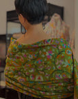 Olive Handspun Kani Pashmina Shawl with Intricate Floral Designs | New Arrival