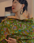 Olive Handspun Kani Pashmina Shawl with Intricate Floral Designs | New Arrival