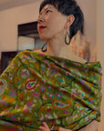 Olive Handspun Kani Pashmina Shawl with Intricate Floral Designs | New Arrival
