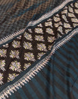 IKAT Butidar Embroidery Pashmina Shawl with Intricate Floral Designs