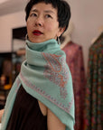 Jade Green Hashia Embroidered Pashmina Shawl with GI Tag