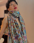 Turquoise Handwoven Kani Pashmina Shawl with Intricate Leaf Designs | New Arrival