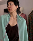 Jade Green Hashia Embroidered Pashmina Shawl with GI Tag