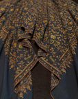 Vintage Foggy Blue Jaal Embroidered Pashmina Shawl with Intricate Details
