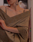 Vintage Natural Dhoor Silk Embroidered Pashmina Shawl with Exquisite Design Details