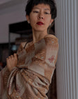 Orange IKAT Buti Embroidered Pashmina Shawl