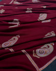Cherry Red Batam Embroidered Pashmina Shawl