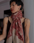 Winterberry IKAT Buti Embroidered Pashmina Shawl
