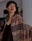 Purple IKAT Buti Embroidered Pashmina Shawl