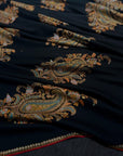 Exquisite Black Batam Embroidered Pashmina Shawl