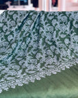 Emerald Green Paisley Embroidery Pashmina Shawl Image 5