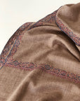 Light Camel Hashidar Silk Embroidery Pashmina Shawl