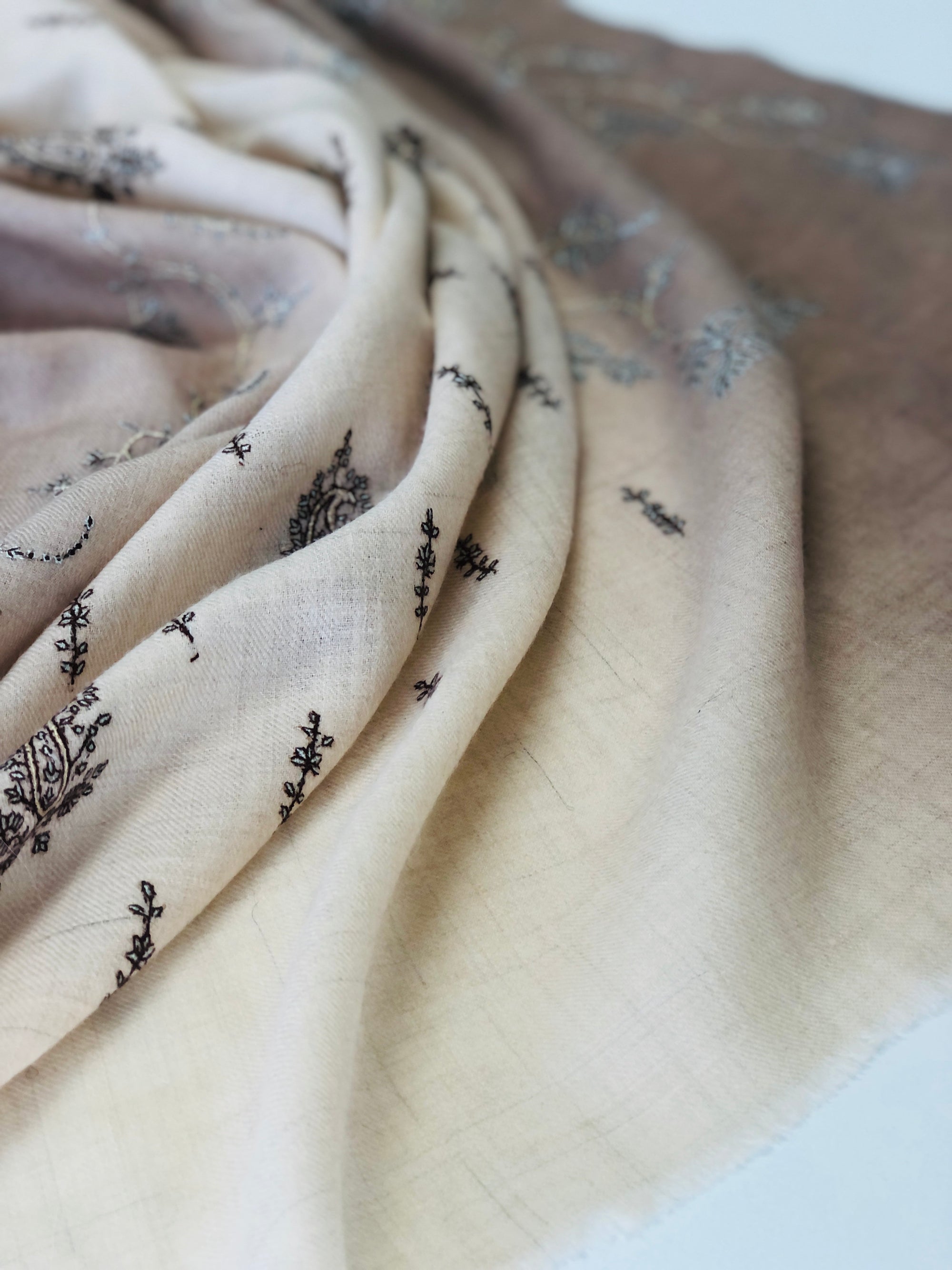 Spring Shawl | Ombre Butidar Embroidery Pashmina Shawl