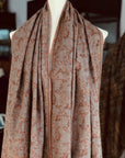 Dark Camel Paisley Design Embroidery Pashmina Scarf