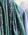 Jalidar Embroidery Pashmina Shawl, Floral Design, Emerald Green