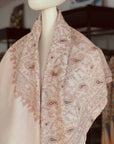 Baby Pink Paisley Design Butidar Embroidery Pashmina Shawl