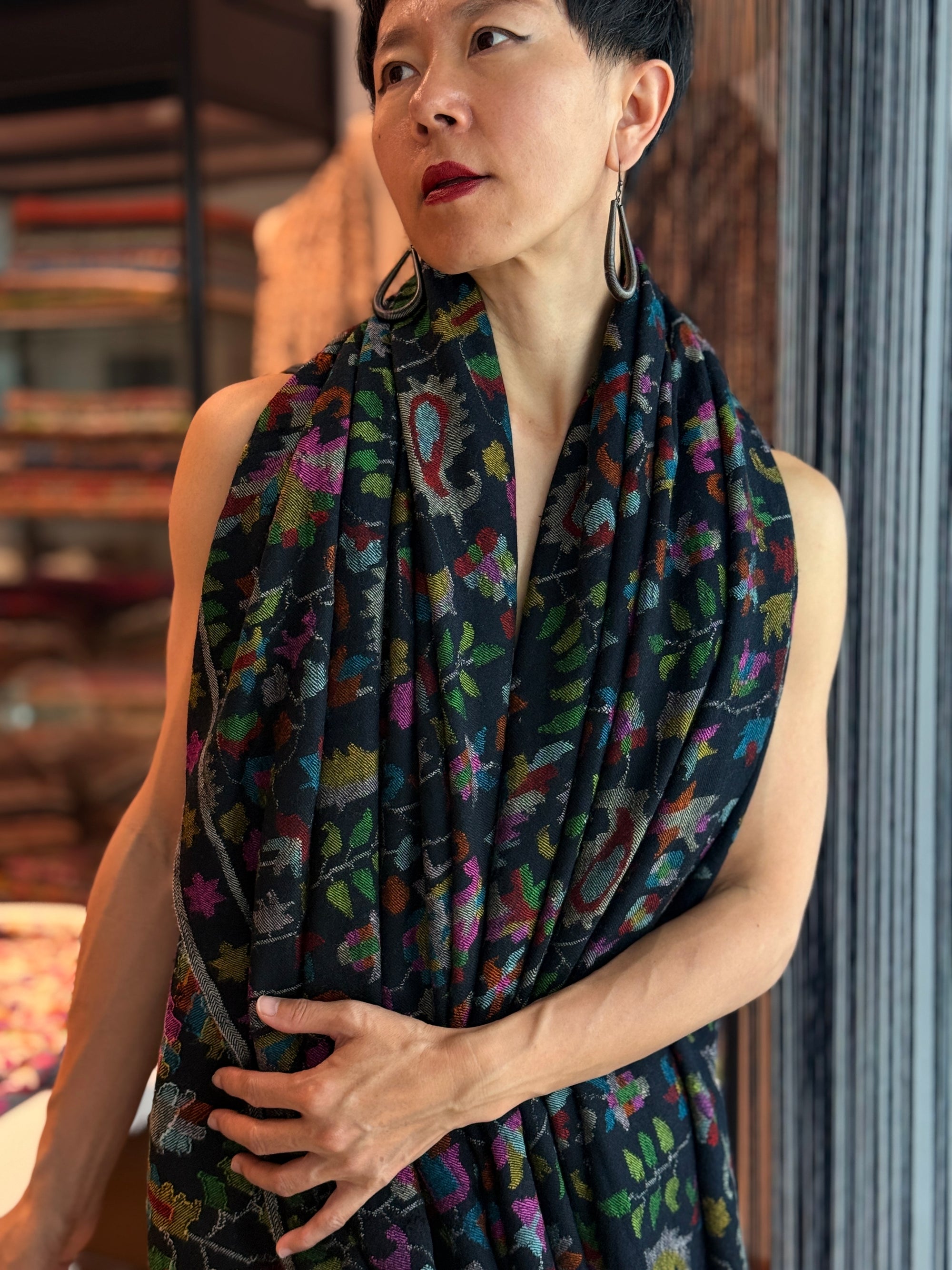 3 Yard Black Forest Kani Pashmina Shawl