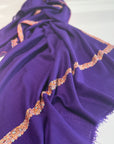 Vintage Purple Hashia Embroidery Pashmina Shawl