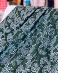 Emerald Green Paisley Embroidery Pashmina Shawl Image 6