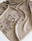 Light Camel Butterfly Design Embroidery Pashmina Shawl