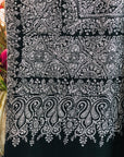 2.5 Yard Black Mandala Sozni Jamawar Embroidery Pashmina Shawl