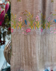 Light Camel Riveria Design Embroidery Pashmina Scarf 70*200 CM