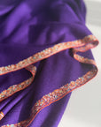 Vintage Purple Hashia Embroidery Pashmina Shawl
