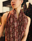 Maroon Silk Sozni Jamawar Embroider Pashmina Shawl