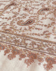 Baby Pink Paisley Design Butidar Embroidery Pashmina Shawl